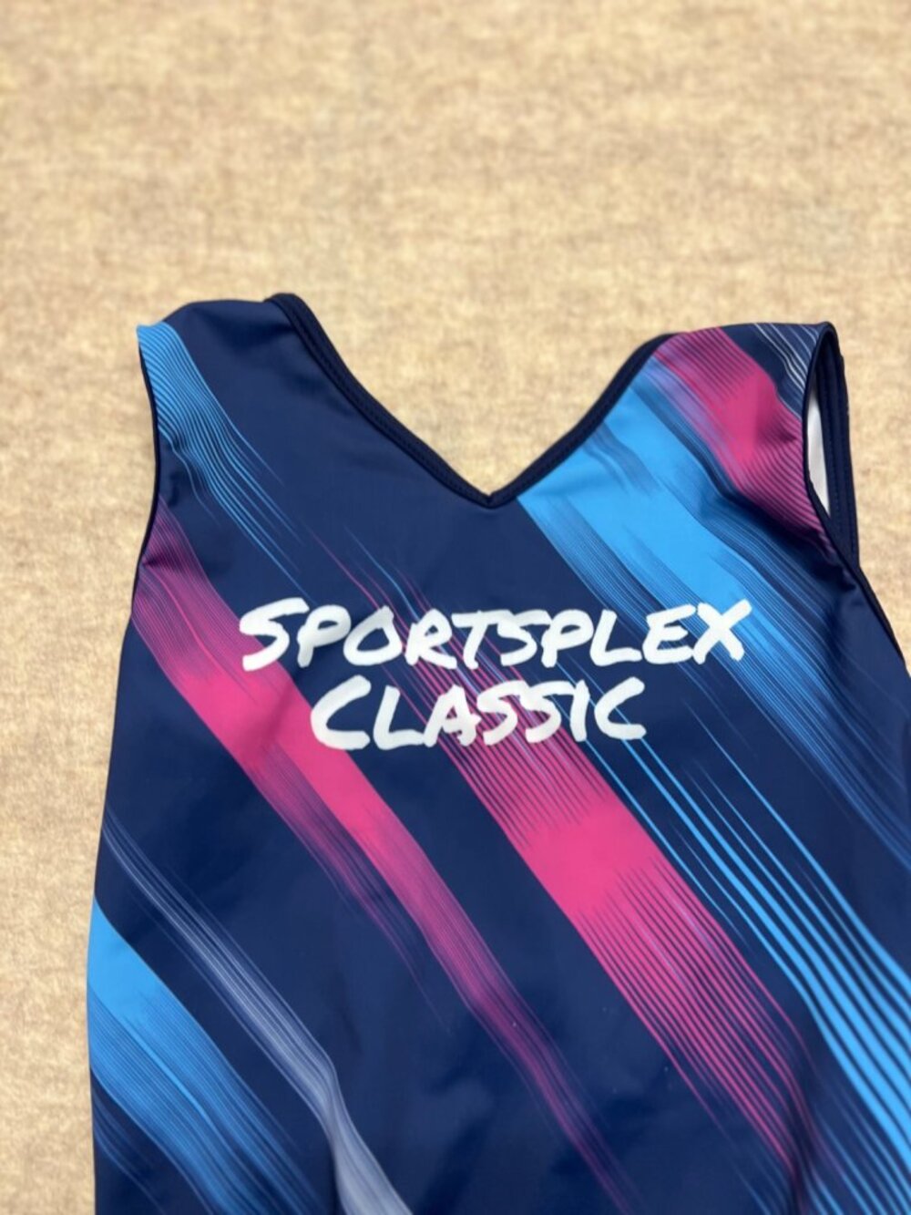 Erin Blue Pink Sportsplex Classic Gymnastics Leotard Child Medium LEO Meet - Picture 2 of 6